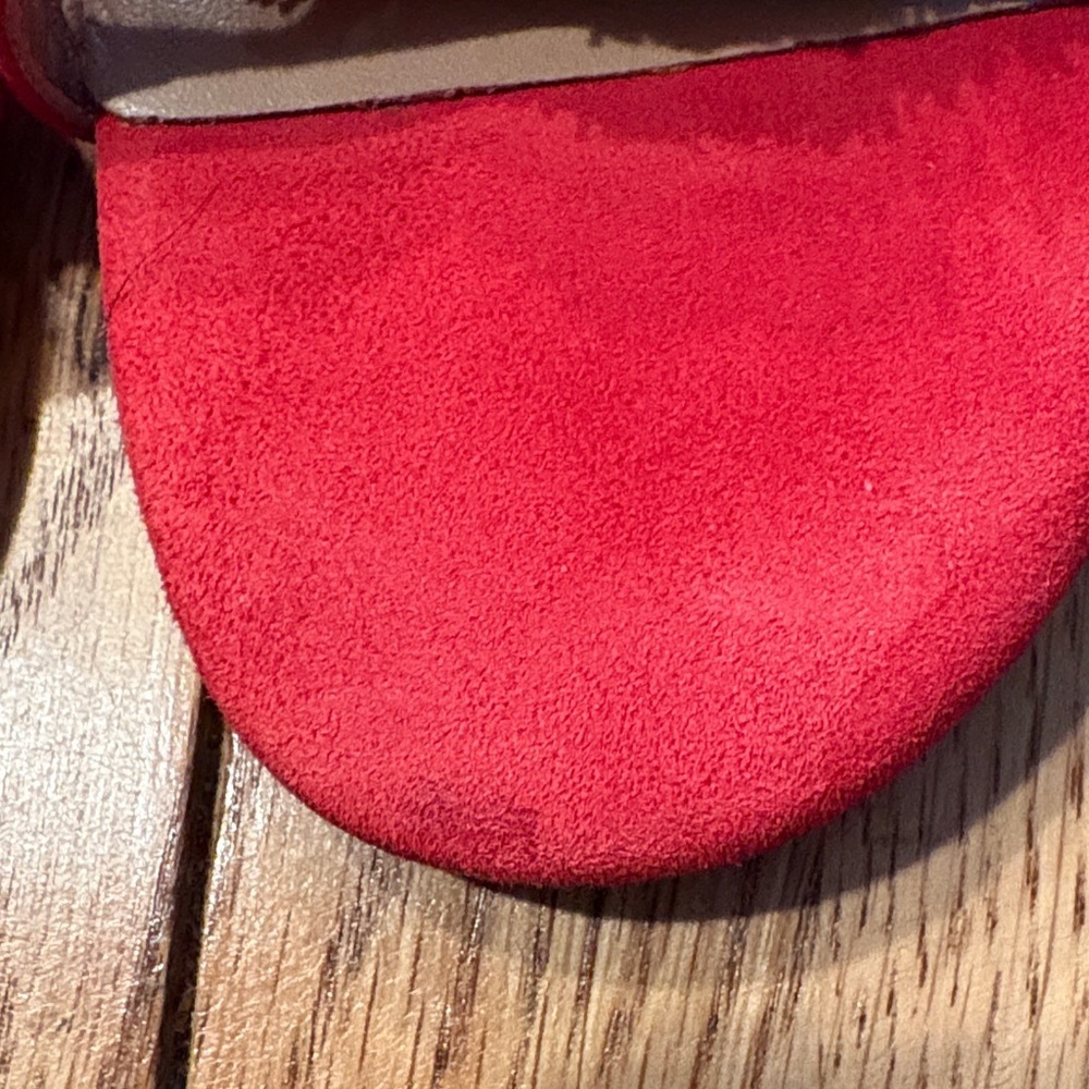 Anthropology Red Tassel Sling Back. Size 10 - Picture 7 of 11